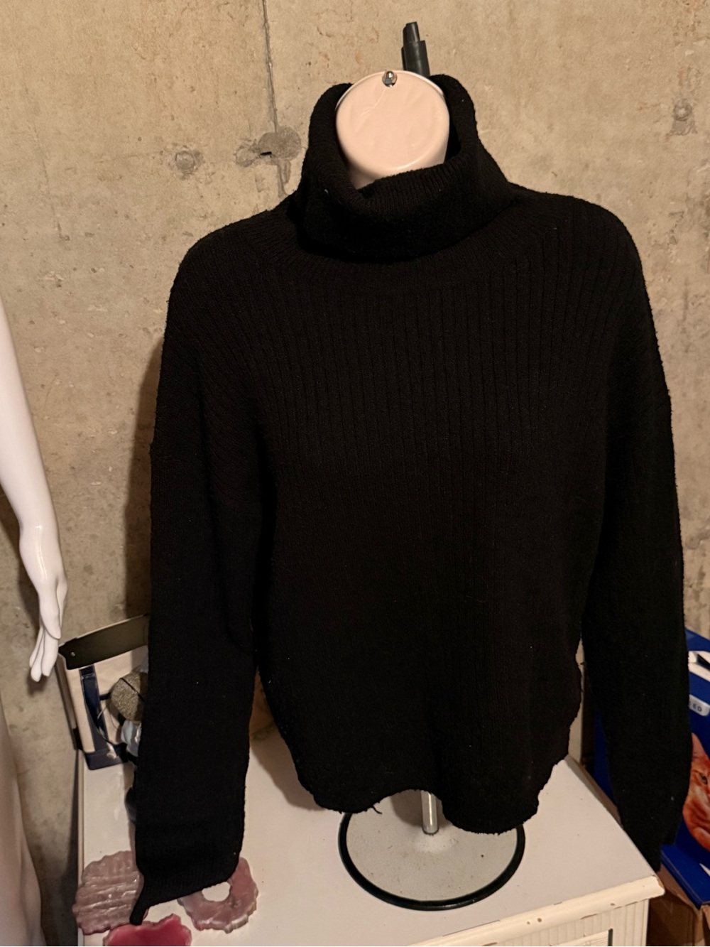 Threads 4 Thought Black Ribbed Turtleneck Sweater